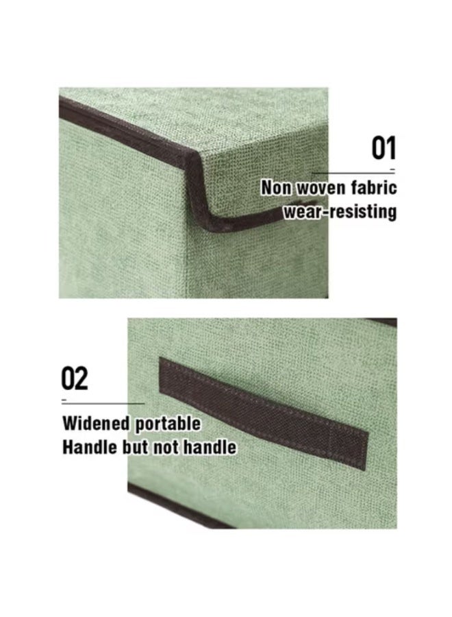 SNH Set of 02 Foldable Storage Organizer Box with Lid – Multipurpose Fabric Storage Basket - Image 1